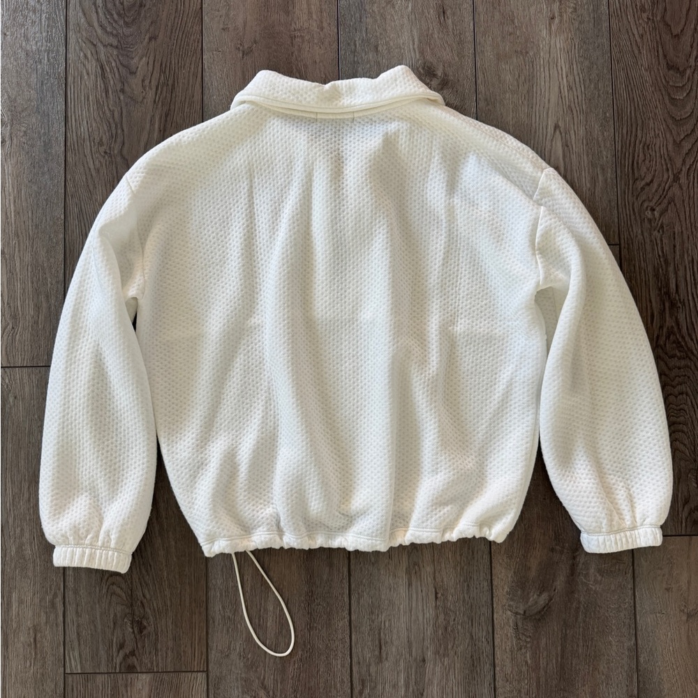 J. Crew White Textured Quarter-Zip Pullover - Picture 4 of 10